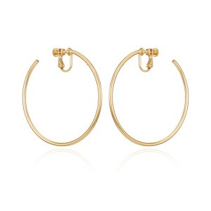 Large Open Hoop Clip On Earrings