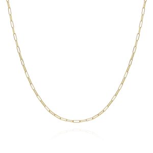 Goldtone Paper Clip Chain Link Necklace