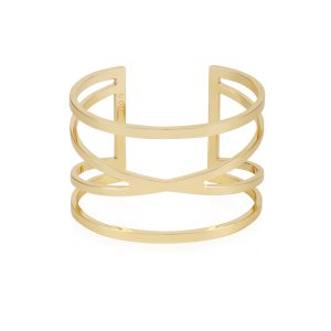Goldtone Twisted Double Cuff Bracelet